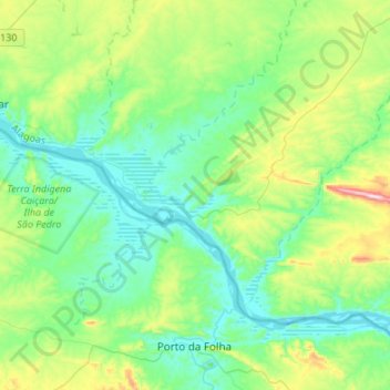 Mapa topográfico Belo Monte, altitude, relevo