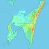 Mapa topográfico Ilha da Inhaca, altitude, relevo
