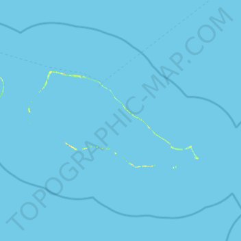 Mapa topográfico Rangiroa, altitude, relevo