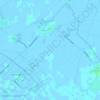 Mapa topográfico Jennelt, altitude, relevo