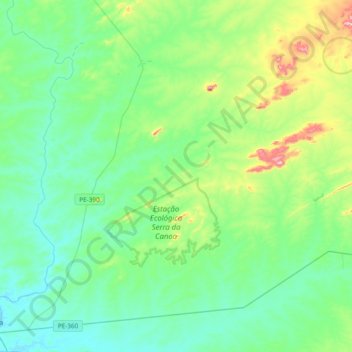Mapa topográfico Nazaré do Pico, altitude, relevo