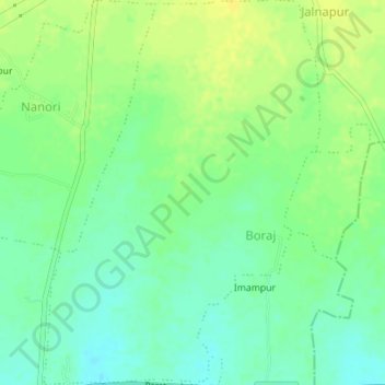 Mapa topográfico Boraj, altitude, relevo