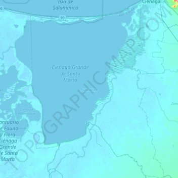 Mapa topográfico Puebloviejo, altitude, relevo