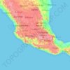 Mapa topográfico America/Mexico_City Timezone, altitude, relevo