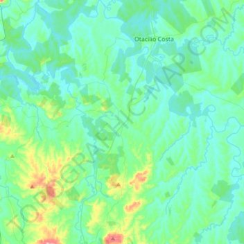 Mapa topográfico Palmeira, altitude, relevo