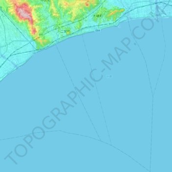 Mapa topográfico 中郡, altitude, relevo