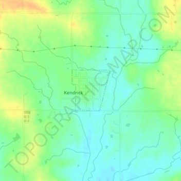 Mapa topográfico Kendrick, altitude, relevo