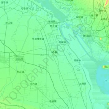 Mapa topográfico 沛县, altitude, relevo