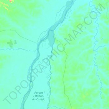 Mapa topográfico Caseara, altitude, relevo