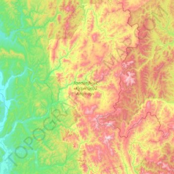 Mapa topográfico Kuznetsk Alatau Reserve, altitude, relevo