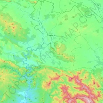 Mapa topográfico Fomento, altitude, relevo