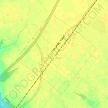 Mapa topográfico Calypso, altitude, relevo