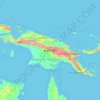 Mapa topográfico Nueva Guinea, altitude, relevo