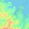 Mapa topográfico São João de Pirabas, altitude, relevo