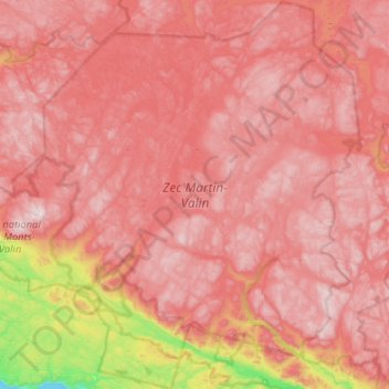 Mapa topográfico ZEC Martin-Valin, altitude, relevo