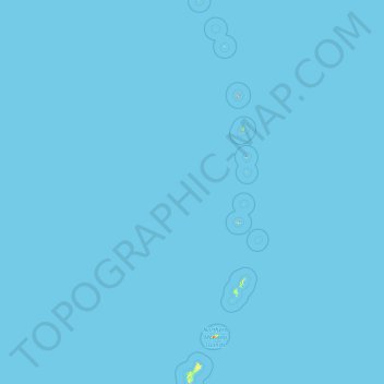 Mapa topográfico Mariana Islands, altitude, relevo