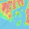 Mapa topográfico Area F (West Howe Sound), altitude, relevo