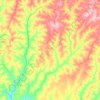 Mapa topográfico Macaubal, altitude, relevo
