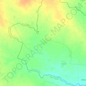Mapa topográfico Ghatia, altitude, relevo