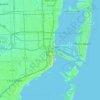 Mapa topográfico Miami, altitude, relevo