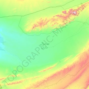 Mapa topográfico Kharan Desert, altitude, relevo