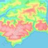 Mapa topográfico Chivelstone, altitude, relevo