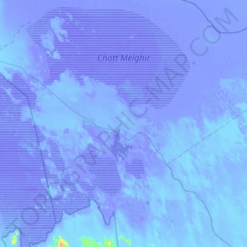 Mapa topográfico Chott Melghir, altitude, relevo