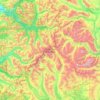Mapa topográfico Alpine Lakes Wilderness, altitude, relevo