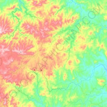 Mapa topográfico Barão do Triunfo, altitude, relevo