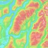 Mapa topográfico Area F (Grindrod/Ashton Creek/Mabel Lake), altitude, relevo