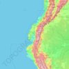 Mapa topográfico Ecuador, altitude, relevo