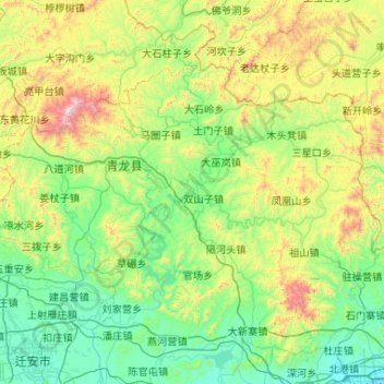 Mapa topográfico 青龙满族自治县, altitude, relevo