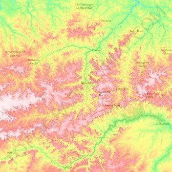 Mapa topográfico Mirador, altitude, relevo