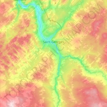 Mapa topográfico Saint-Georges, altitude, relevo