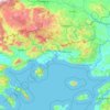 Mapa topográfico Περιφέρεια Ανατολικής Μακεδονίας και Θράκης, altitude, relevo