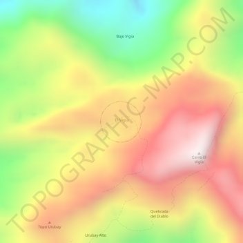 Mapa topográfico El Vigía, altitude, relevo