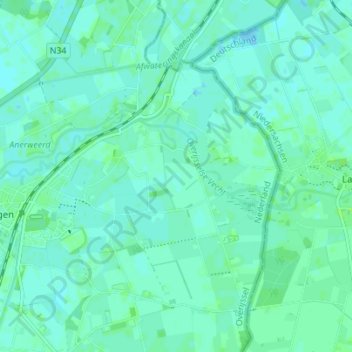 Mapa topográfico Holtheme, altitude, relevo
