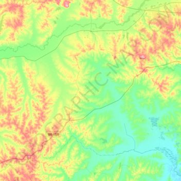 Mapa topográfico Dilermando de Aguiar, altitude, relevo