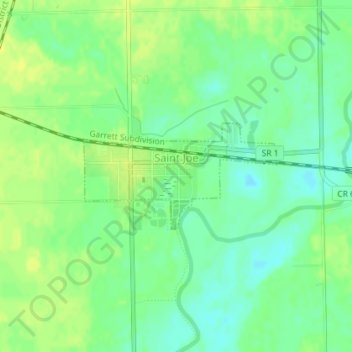 Mapa topográfico St. Joe, altitude, relevo