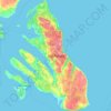 Mapa topográfico Isla Puluqui, altitude, relevo