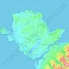 Mapa topográfico Ynys Môn / Isle of Anglesey, altitude, relevo