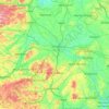 Mapa topográfico Shropshire, altitude, relevo