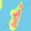 Mapa topográfico Madagasikara / Madagascar, altitude, relevo