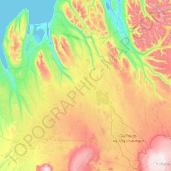 Mapa topográfico Húnabyggð, altitude, relevo
