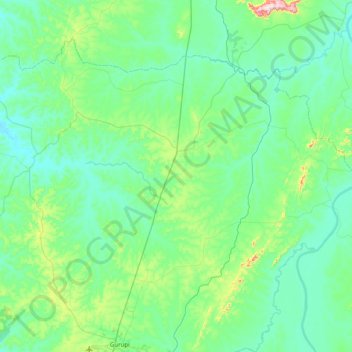 Mapa topográfico Aliança do Tocantins, altitude, relevo