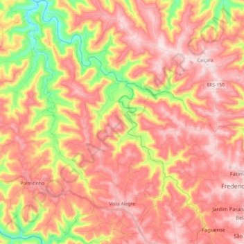 Mapa topográfico Vista Alegre, altitude, relevo