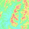 Mapa topográfico Buracica, altitude, relevo