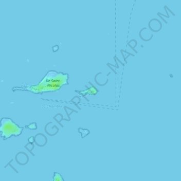 Mapa topográfico Île de Bananec, altitude, relevo