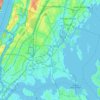 Mapa topográfico Bronx County, altitude, relevo