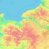 Mapa topográfico Normandia, altitude, relevo
